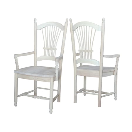 International Concepts Sheafback Arm Chair, Unfinished C-1622